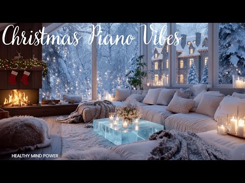 Cozy Fireplace Warmth | Gentle Piano & Winter Snowfall for Study & Sleep