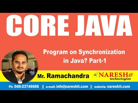 Program on Synchronization in Java? Part-1 | Core Java Tutorial | by Mr.Ramachandra