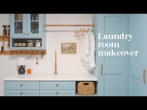 Laundry room makeover | Ikea pax hack + diy peg rail