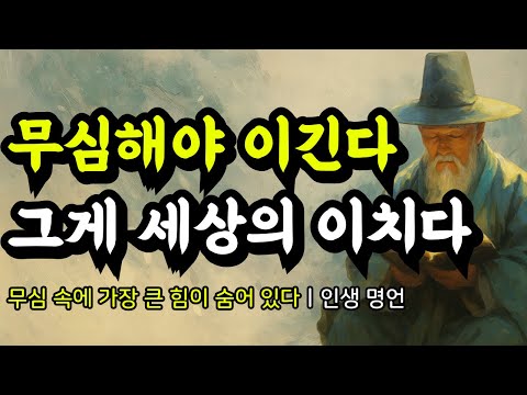 무심 속에 가장 큰 힘이 숨어 있다ㅣ다산 정약용, 채근담, 석가모니, 연암 박지원, 쇼펜하우어, 톨스토이, 논어, 명심보감의 인생 명언ㅣ무심해야 이긴다, 그게 세상의 이치다