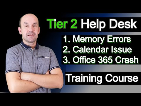 Tier 2 Help Desk, Low Memory Warning, Shared Calendar Errors, Office 365 Crashing Applications