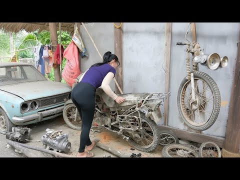 Girl Mechanic’s Determination Restores a NOVIA 150cc Motorbike Neglected for Twenty Years