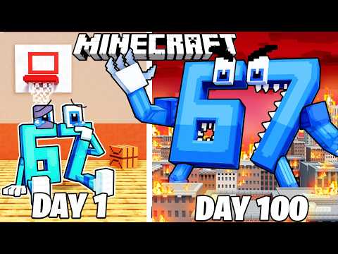 I Survived 100 Days as 67 KID in MINECRAFT!