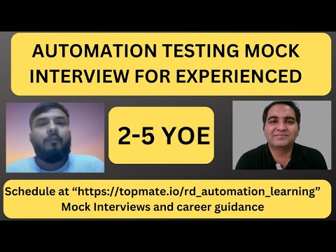 Software Testing Mock Interview| Automation Testing Interview| RD Automation Learning