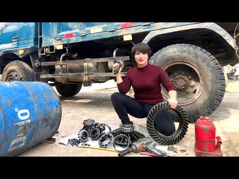 Repairing a bridge for trucks carrying construction materials - this girl can do it.
