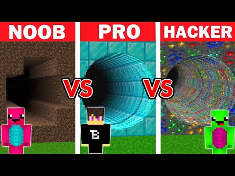 NOOB vs PRO vs HACKER: ÓRIÁS ALAGÚT ÉPÍTŐ KIHÍVÁS!