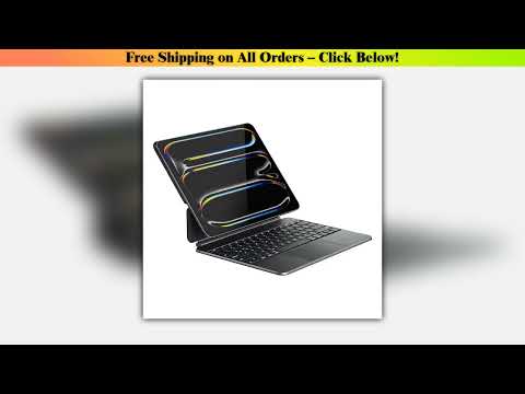 Doqo aluminum Magic Keyboard Case for Pro Air with Multi-Trackpad Slim 7colors Backlit Black