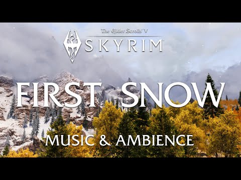 First Winter Snow | Calm and Soothing Skyrim Music & Ambience