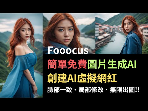 免費圖片生成 Fooocus 臉部一致、無限出圖、搶攻AI虛擬網紅商機Fooocus Midjourney Stable Diffusion