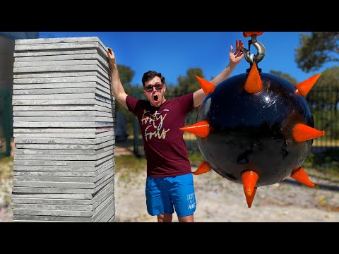 How Much Concrete Stops Our 444kg Wrecking Ball?