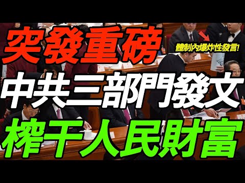 突发！中共三部门发文，更大力度提振消费！体制内爆炸性发言，榨干人民财富！