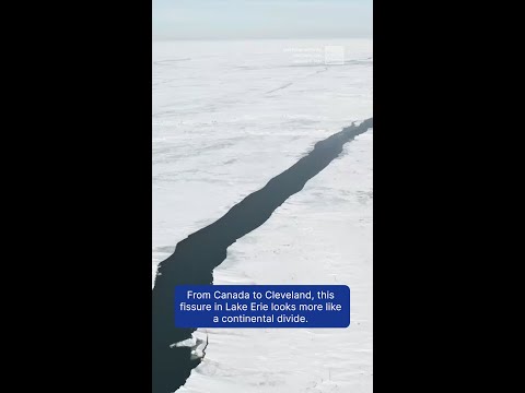 Lake Erie Frozen Over; Cracked In Half