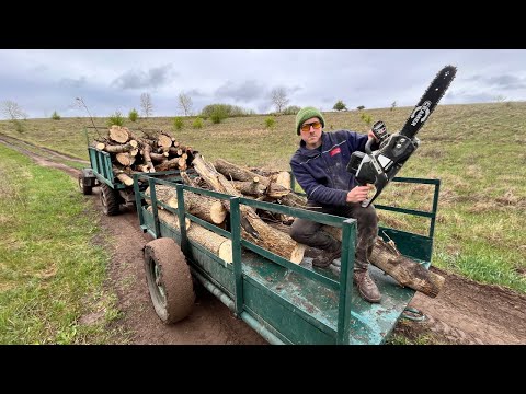 Автопоезд снова в работе! Испытания аккумуляторной пилы Cramer 82v под дождем!