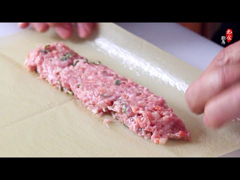 💯好吃零难度的腐皮卷 (鲜竹卷)❗️用料精选，口感丰富，我减肥食谱中的必备菜 Easy Dim Sum Tofu Skin Rolls (Bean Curd Rolls)