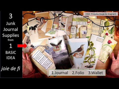 3 JUNK JOURNAL SUPPLIES from 1 BASIC IDEA ✅ Tutorial for Beginners Anyone Can Do ⭐
