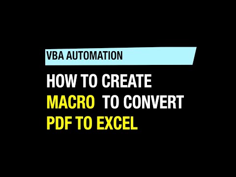 Excel Macro to convert pdf to Excel  - vbatip#84 | vba automation