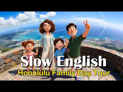 Family Hike at Diamond Head | A Day in Honolulu | Learn English with Daily Family Stories