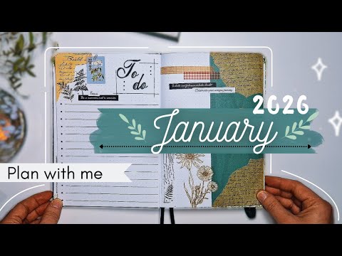 January 2026 Plan With Me 🌿📮 | Green Botanical Bullet Journal Setup (Notebook Therapy)