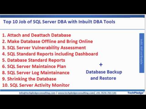 SQL DBA| Top 10 DBA Tasks and DBA Tool  | MS SQL DBA Training