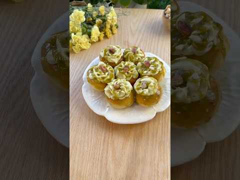 Pistachio Cream-Filled Doughnuts (Recipe 👆) #food