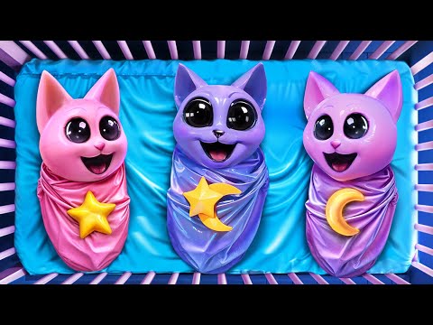 У Catnap и KITTINAP появились котята! Крутые родительские хаки Улыбающихся Зверьков!