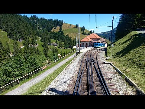 Driver's Eye View (Switzerland) - Rigi Mountain Railway - Cogwheel Train - Rigi Kulm to Arth-Goldau