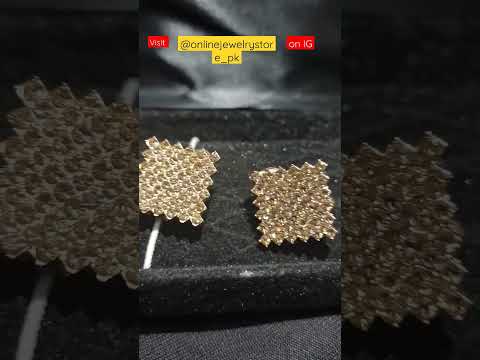 Diamond Beaded Square Earrings #onlinejewellery