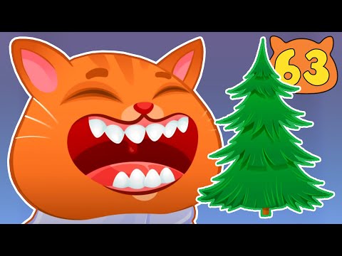 Суровый КОТИК БУБУ №62. Наряжаем елку на Новый Год. Мультик ИГРА про котят на канале Хвостик ТВ