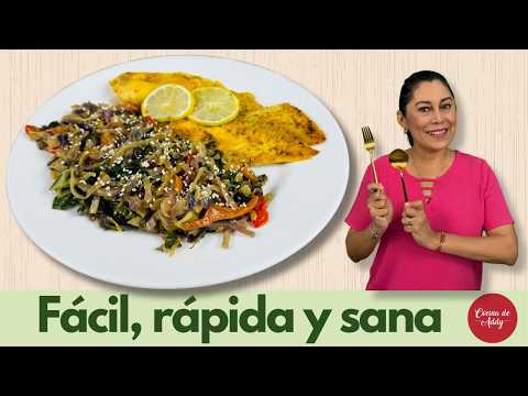 Así dejas de acumular Grasa Abdominal y Colesterol. SALTEADO de VERDURAS Y PESCADO. Comida o Cena.