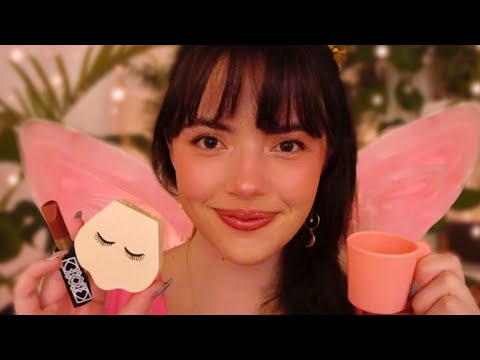 ASMR Fairy Does Your Wooden Makeup 🌸🧚♀️ (wooden toys, coffeeshop, layered sounds)