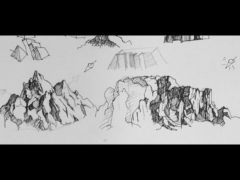 Pen & Ink Drawing Tutorials | How to draw mountains
