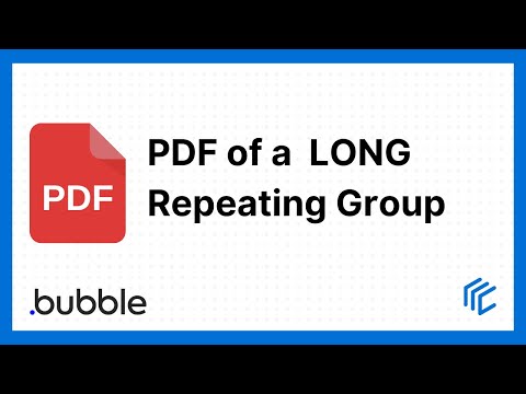 Create a PDF of a LONG repeating group - Bubble.io tutorial