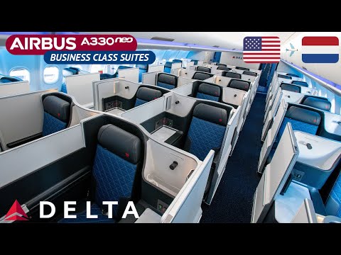 DELTA ONE SUITES A330-900neo Business Class from New York to Amsterdam