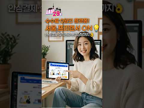 💡프리랜서 주목! 💵 안심결제 수수료 0원 플랫폼 오픈👌 [서울⏰29초] 서울프리랜서 온(ON)🌟 #서울 #seoul  #shorts
