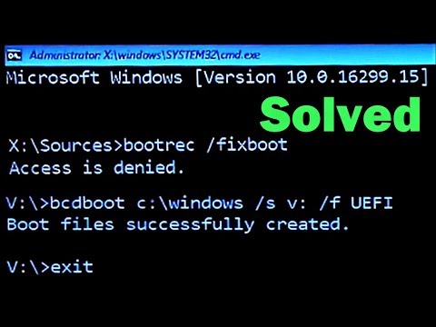 How to fix Bootrec /fixboot Access is denied Windows 10 (Complete Tutorial)