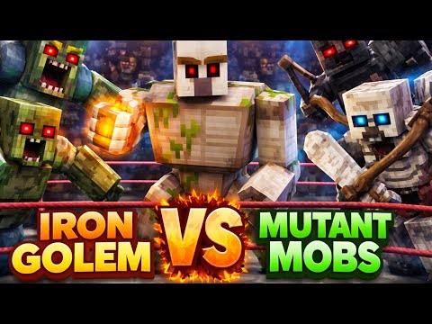 Iron Golem vs Mutant Mobs - Minecraft Mob Battle - Wrestling Match