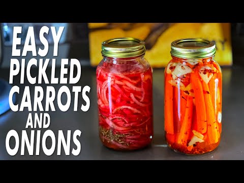 Easy Pickled Spicy Carrots & Mexican Red Onions