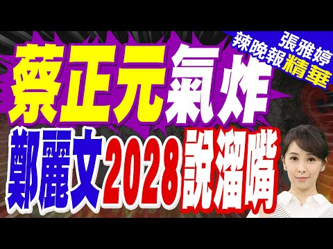 蔡正元氣炸:超級大嘴巴 莫名其妙談這幹嘛 郭正亮:角色還沒調整｜2028不一定推她？鄭麗文:還有這兩人【張雅婷辣晚報】精華版 @中天新聞CtiNews