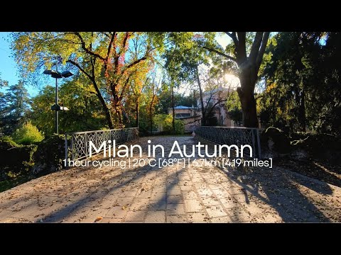 Milan, Italy | Autumn Cycling City Tour | Relax & Study | 4K