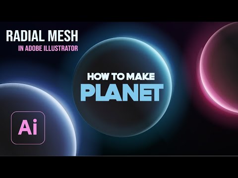 How to Make A Planet In Adobe Illustrator. Radial Mesh Pro.