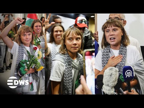 IN FULL: Greta Thunberg’s & Other Activist Emotional Arrival in Athens After Israeli Detention |AM1E