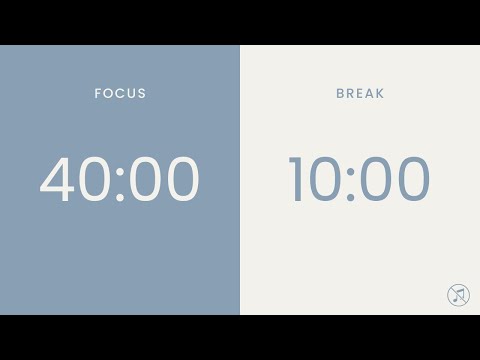 40/10 Pomodoro Timer | 4 x 40 min | Focus | Study | Reflection | Productivity