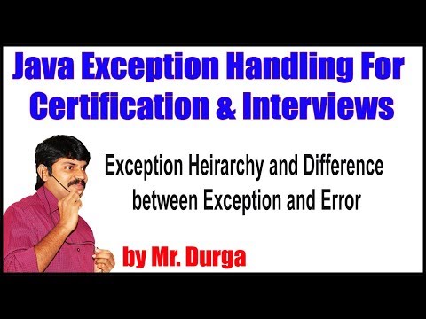 Java Exception Handling ||   Exception Heirarchy and Difference between Exception and Error