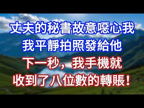 丈夫的秘書故意噁心我，我平靜拍照發給他，下一秒，我手機就收到了八位數的轉賬！#言情故事#情感故事#家庭故事#小說#戀愛#婚姻
