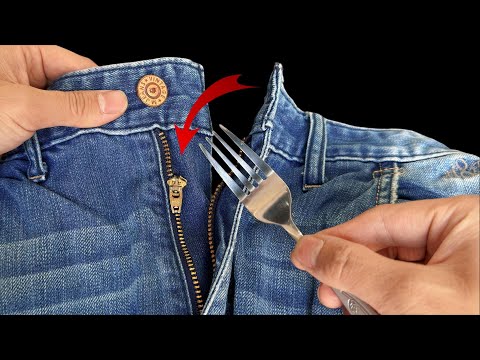 Zipper Broken❓Fix It with a Fork—Old Tailor's Tip❗服やズボンのファスナーが壊れたら、フォークで修理❗옷과 바지 지퍼가 고장났다면, 衣服裤子拉链坏了