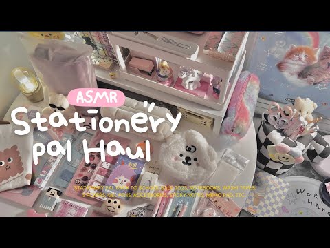 ASMR a Huge Stationery Pal Haul 📦 back to school | cute stationery unboxing with relaxing sound 🌙