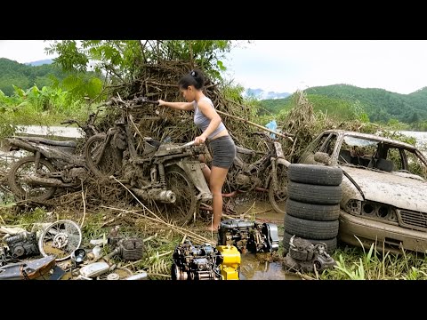 Incredible Skills of a Genius Mechanical Girl Repairing Flooded Engines and Saving Old Motorbikes