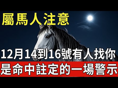 屬馬人注意！12月14到16號「有人」要找你，不是喜事，是命中註定的一場警示！|福運生肖 #生肖 #運勢 #風水 #財運 #命理
