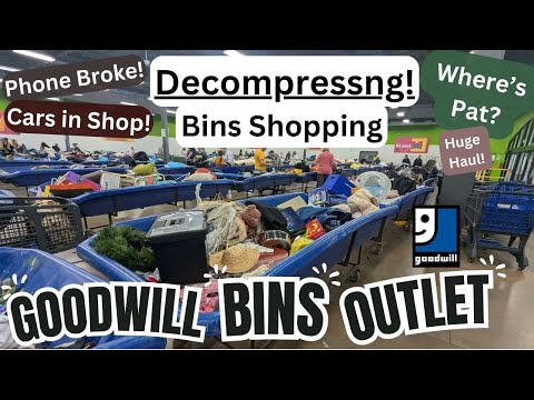 GOODWILL BINS OUTLET - Decompressing Thrifting - Thrift with Me - Love Junk - Huge Haul!