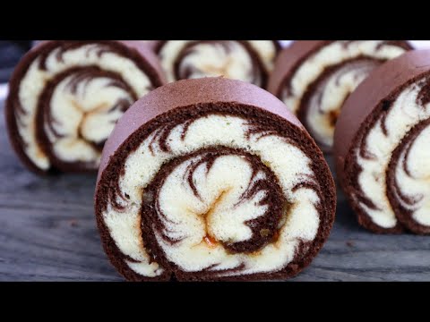 Hurricane Swiss Roll|旋风蛋糕卷| Spiral Roll Cake| 瑞士卷 飓风蛋糕卷 湿润绵软 | 双重口味